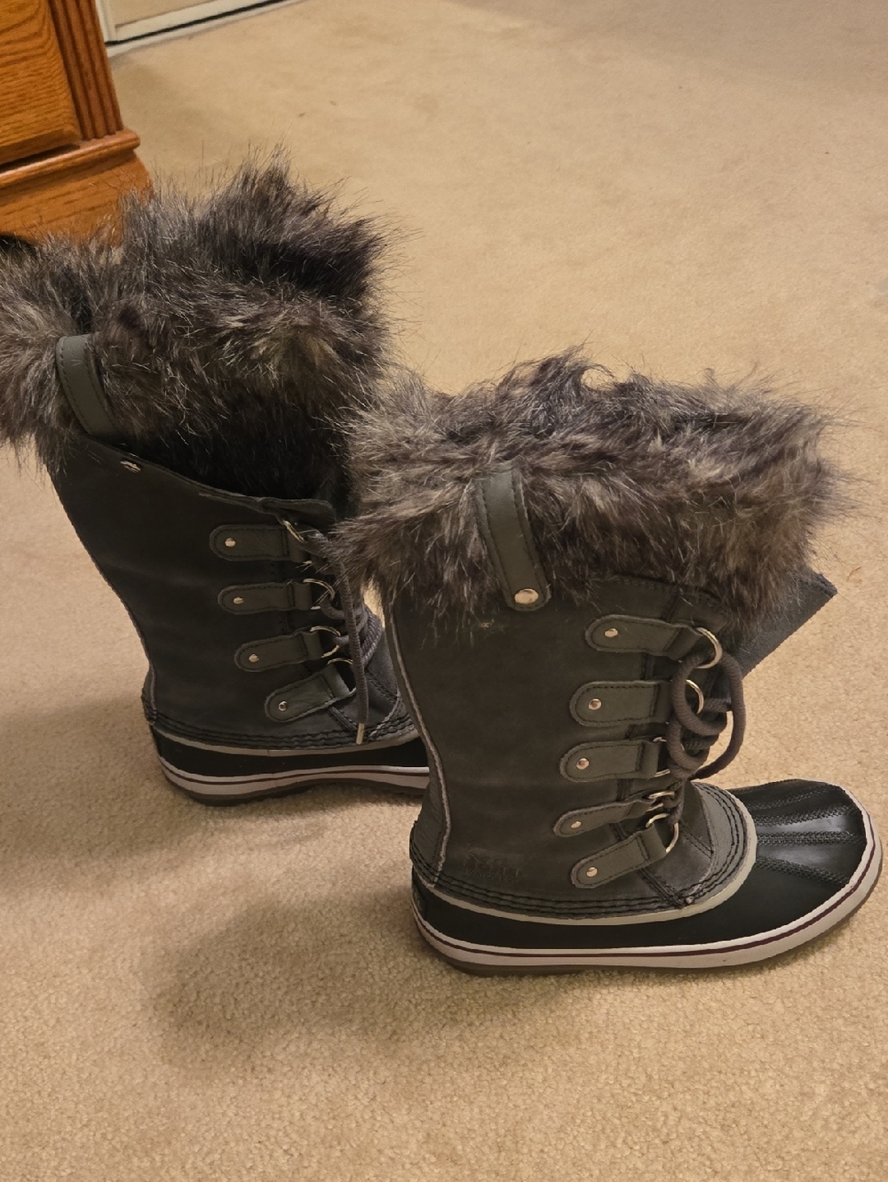 Sorel Gray Faux-Fur Waterproof Winter Boots